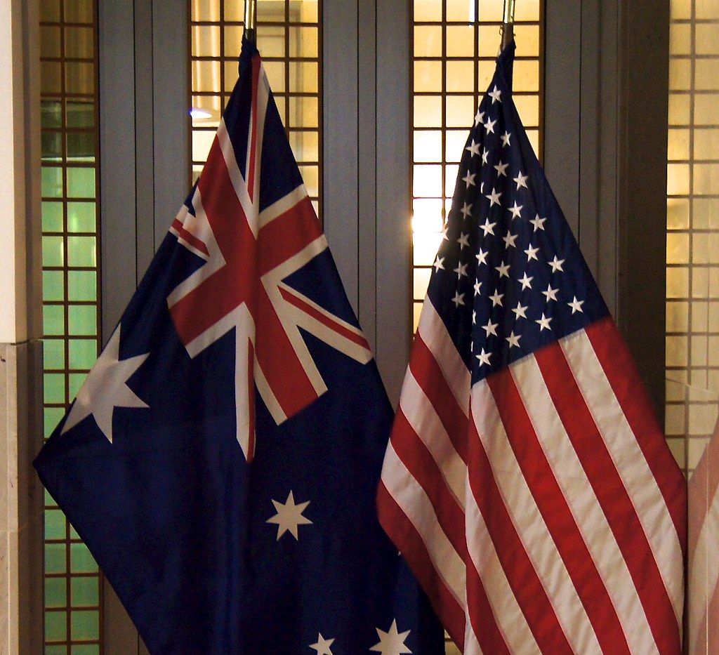 US Australian flags