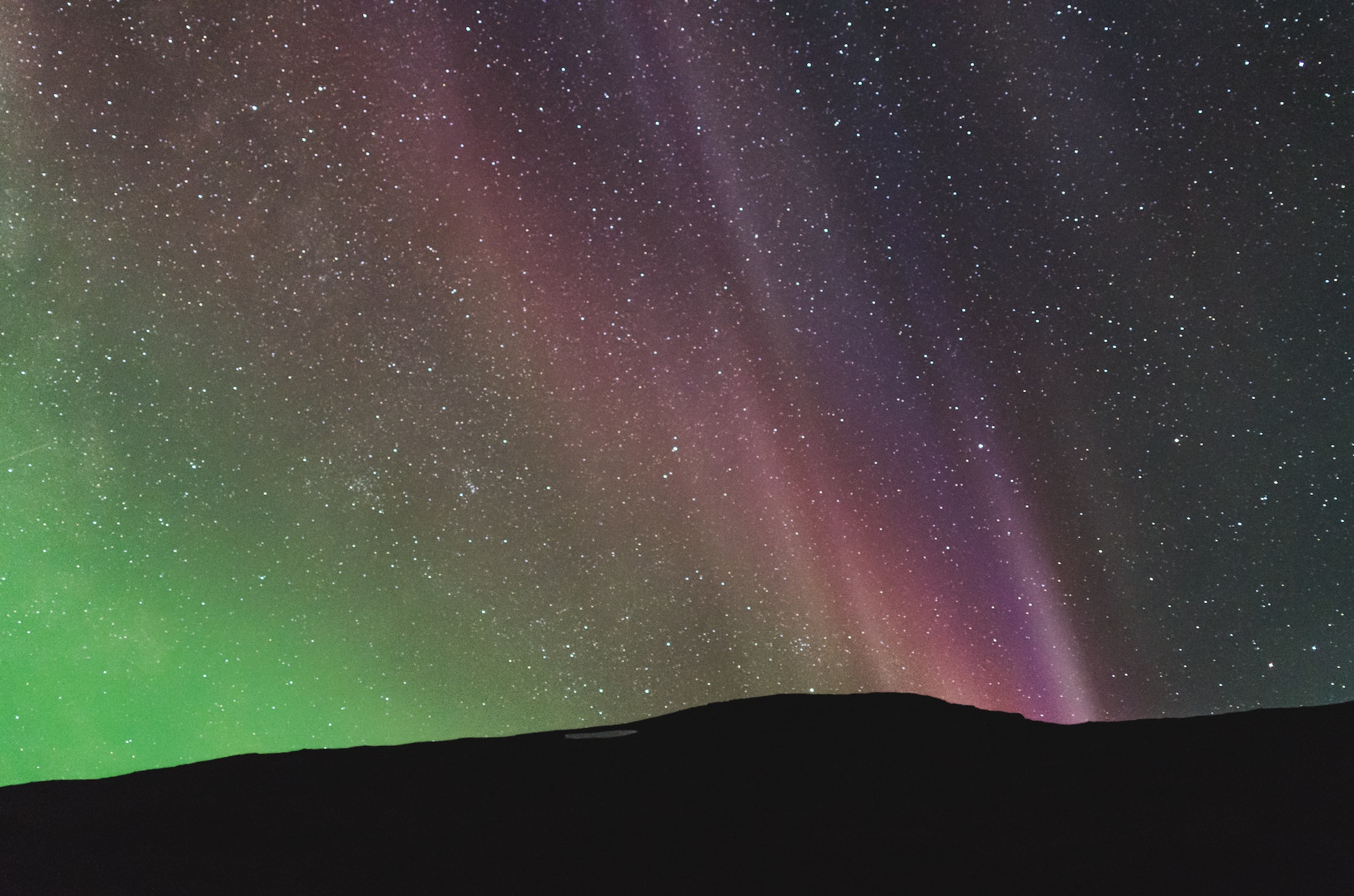colorful northern lights over the horizon