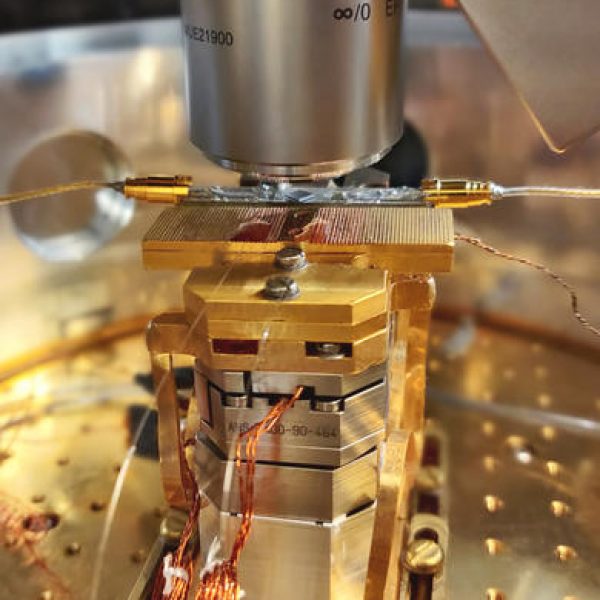 The innermost part of a quantum transduction experimental setup that has a diamond chip at its core. Image: Prasoon Kumar Shandilya