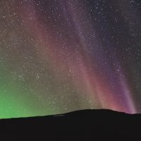 colorful northern lights over the horizon